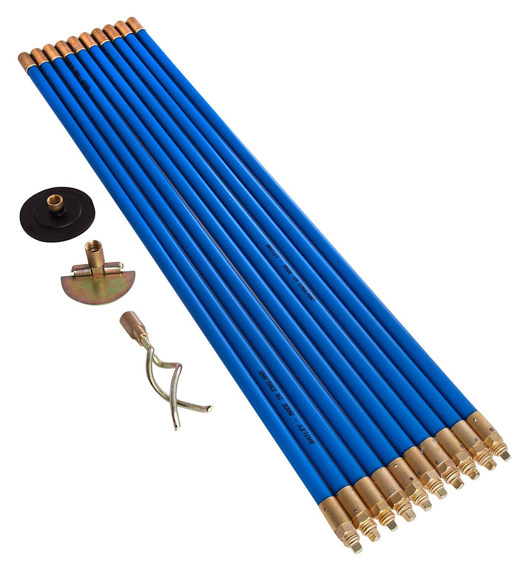 Bailey Drain Rod Unblocker 5431 - 30ft Plunger Set With Cleaning Rods In Carry Bag (Made In UK)