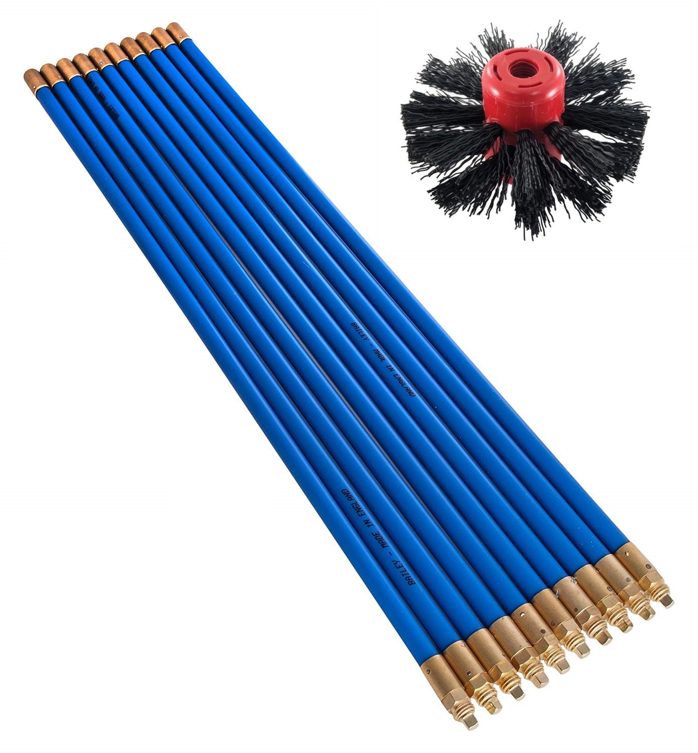 Bailey Lockfast Chimney Rod & Brush Sweep Sweeping Rod Set 10 Rods & 6 ...