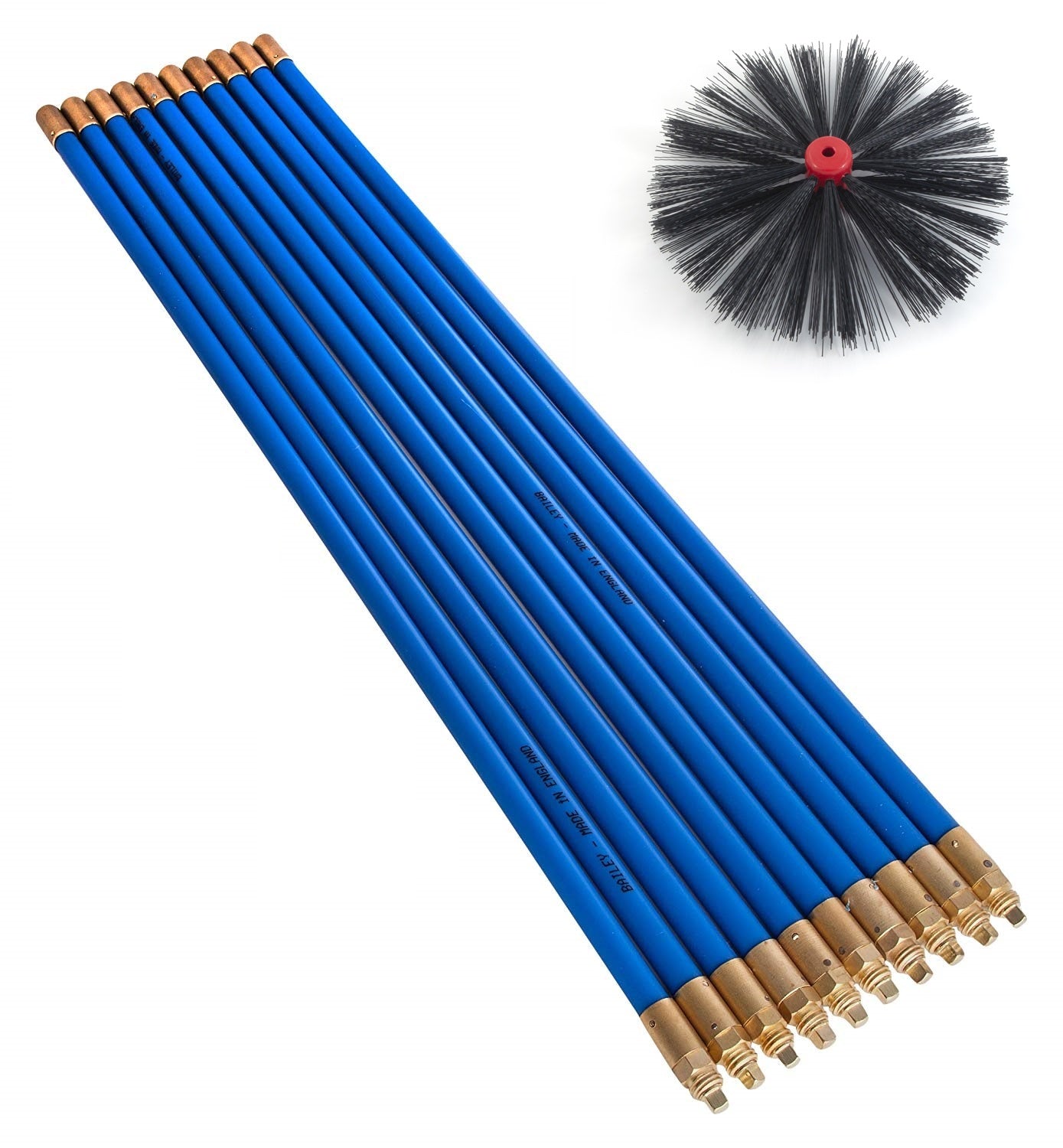 Bailey Lockfast Chimney Rod Brush Sweep Sweeping Rod Set 10 Rods